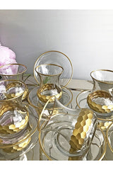 Decostyle Petek Gold Aurora Luxury Tea Service Set - 12 - Piece - TryAladdin