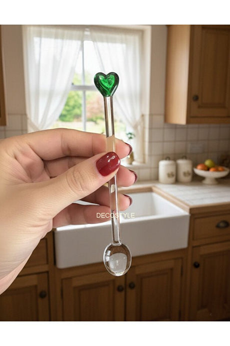 Decostyle Premium Heart Glass Teaspoon Set - 6 Piece - TryAladdin