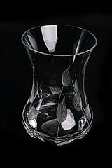 Decostyle Professional Leaf Cut Crystal Turkish Tea Glass Set - 6 Count - 2 kg - TryAladdin