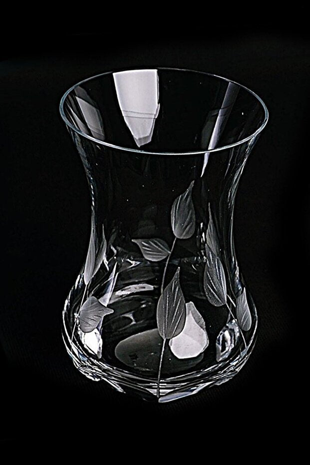 Decostyle Professional Leaf Cut Crystal Turkish Tea Glass Set - 6 Count - 2 kg - TryAladdin