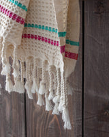 Asciugamano da cucina 100% cotone - Design vivace rosa e verde