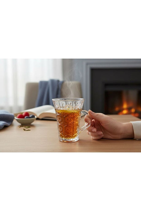 Delisoga Professional Modern Classic Cut Glass Beverage Mugs - 6 - Piece Set - 200ml Each - TryAladdin