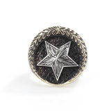 Sterling Silver Men's Ring - Kut al-Amara Crescent & Star Design