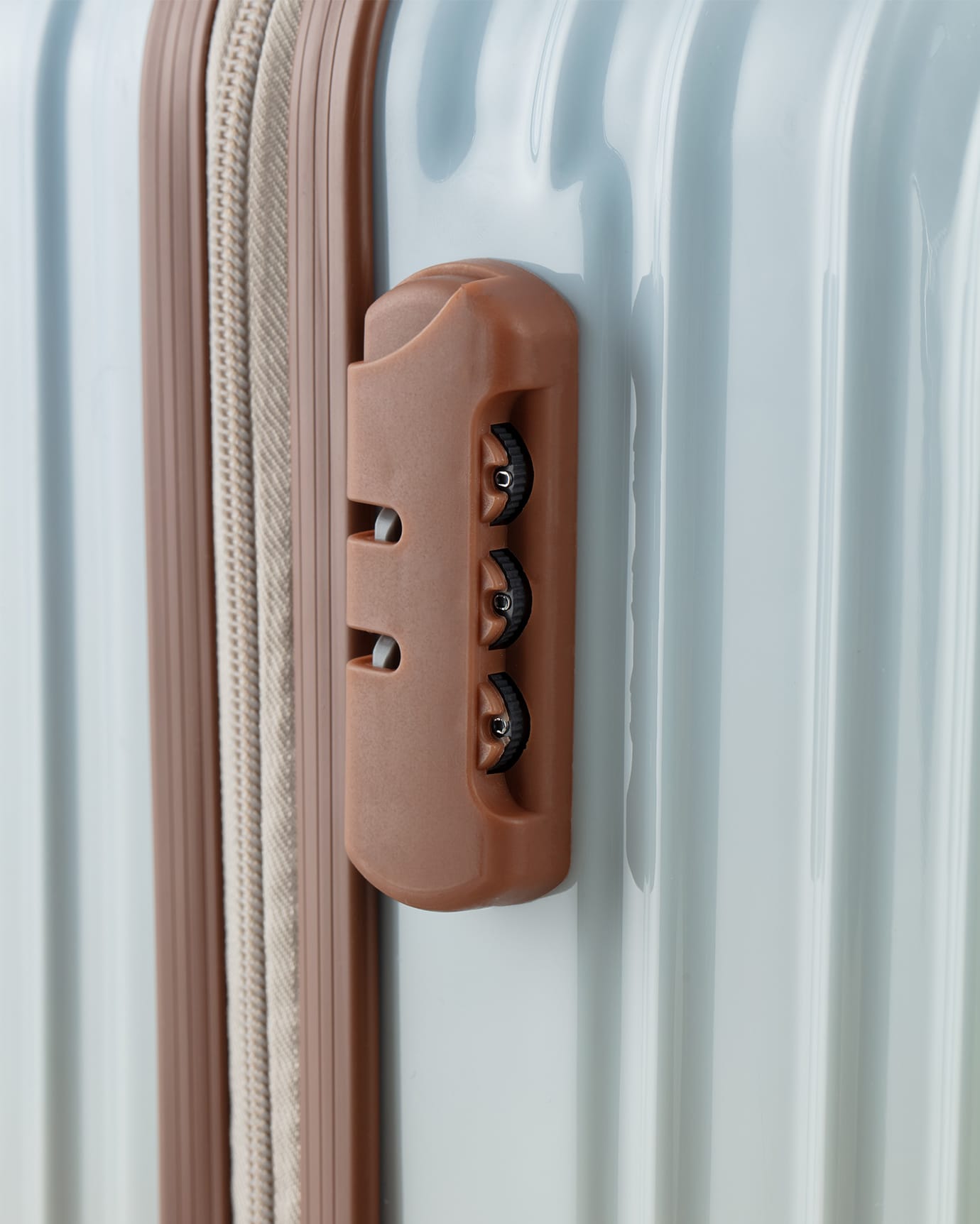 Large Beige Travel Luggage Suitcase