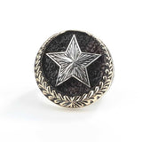 Sterling Silver Men's Ring - Kut al-Amara Crescent & Star Design