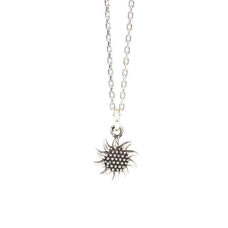 Sterling Silver Tiny Sun Pendant Necklace - Dainty Minimalist