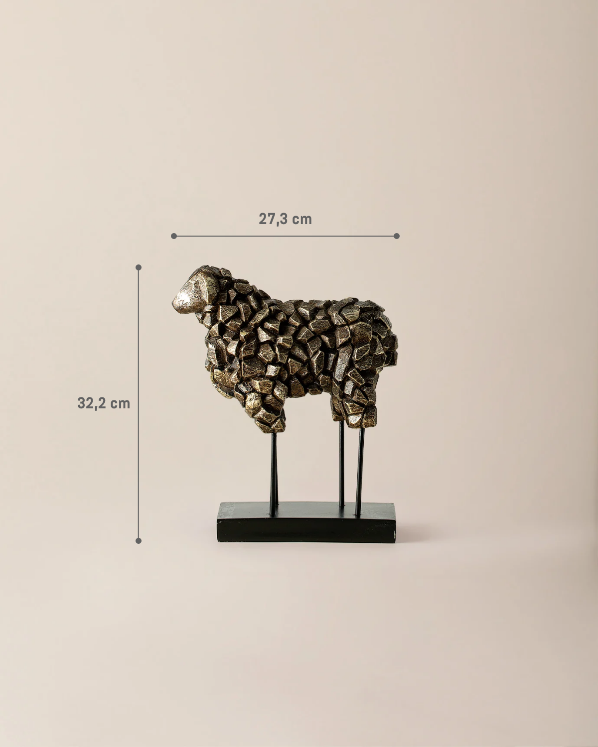 Gold Decorative Figurine Sculpture - Modern Home Decor Accent