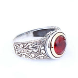 Premium Sterling Silver Bronze Ruby Men's Ring