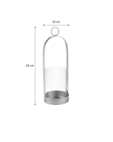 Bougeoir en acier inoxydable et verre - Finition argentée moderne