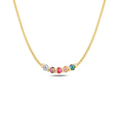 Sterling Silver Colorful Crystal Bead Necklace - Nature-Inspired Charm
