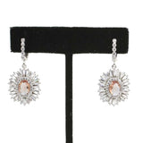 Premium Sterling Silver Oval Zultanite Baguette Zircon Earrings