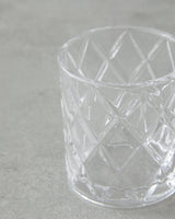 Premium Diamond Cut Clear Espresso Demitasse Glasses   Set of 6