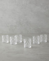 Premium Diamond Cut Clear Espresso Demitasse Glasses   Set of 6