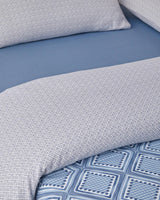 Completo copripiumino singolo professionale, facile da stirare, trama a diamante, blu scuro