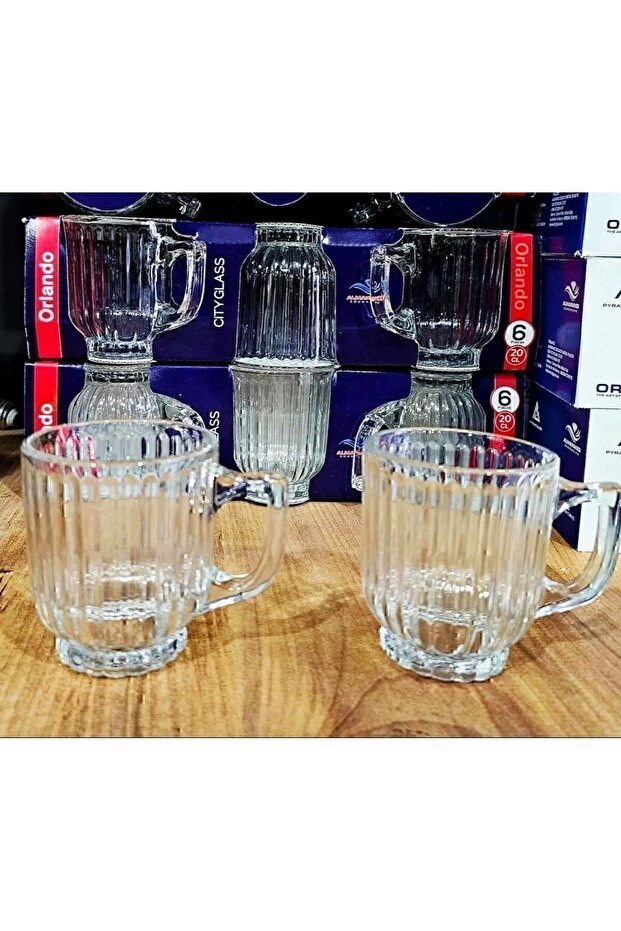 Diba Avm Orlando Professional Crystal Handle Tea & Coffee Glass Mug Set - 6 x 175ml - TryAladdin