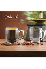 Diba Avm Orlando Professional Crystal Handle Tea & Coffee Glass Mug Set - 6 x 175ml - TryAladdin