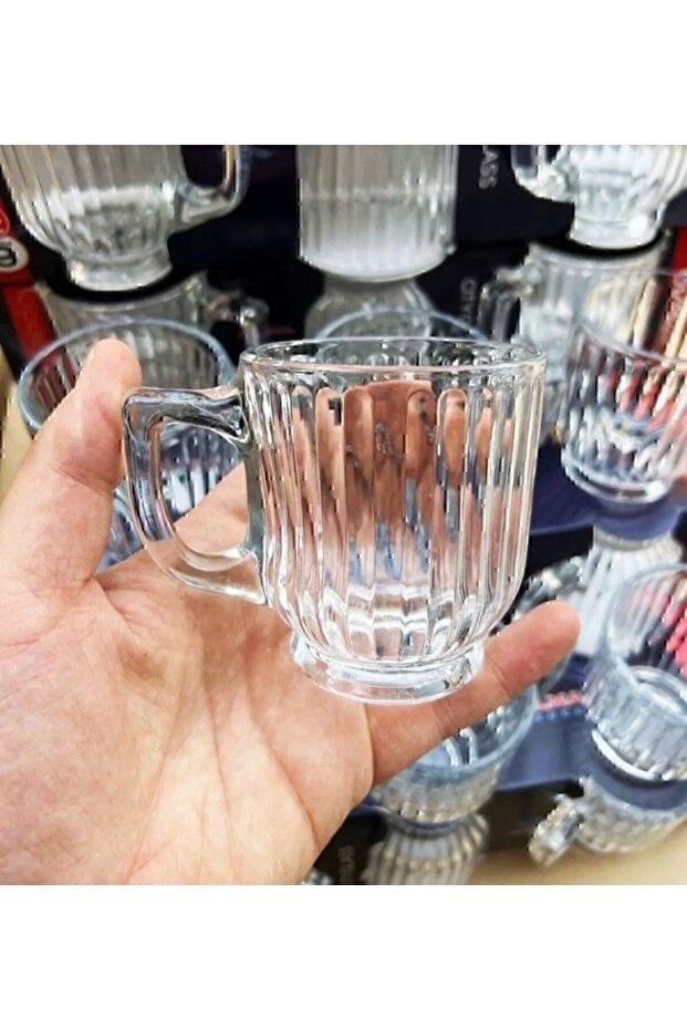 Diba Avm Orlando Professional Crystal Handle Tea & Coffee Glass Mug Set - 6 x 175ml - TryAladdin