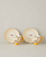 Ensemble professionnel de 4 tasses à expresso en porcelaine fine nouvelle moutarde 100 ml