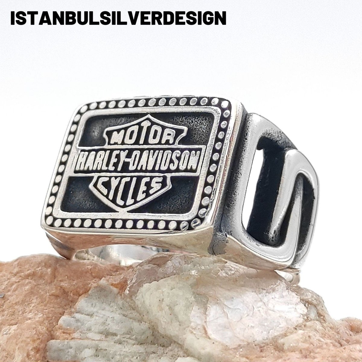 Discover the Essence of Freedom with our 925K Sterling Silver Harley Davidson Ring