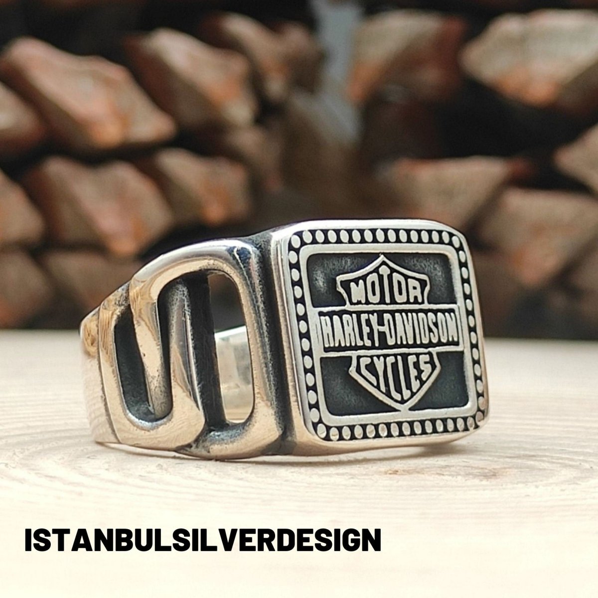 Discover the Essence of Freedom with our 925K Sterling Silver Harley Davidson Ring