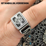 Discover the Essence of Freedom with our 925K Sterling Silver Harley Davidson Ring