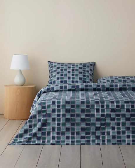 Easy Iron Dotty Gingham Single Duvet Cover Set