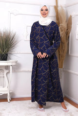 Double Breasted Collar, Cotton Viscose, Tied from the Side Prayer Dress - TryAladdin