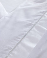 Double Size Shimmer Sateen Duvet Cover Set - 100% Cotton - White & Silver - TryAladdin