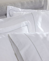 Double Size Shimmer Sateen Duvet Cover Set - 100% Cotton - White & Silver - TryAladdin