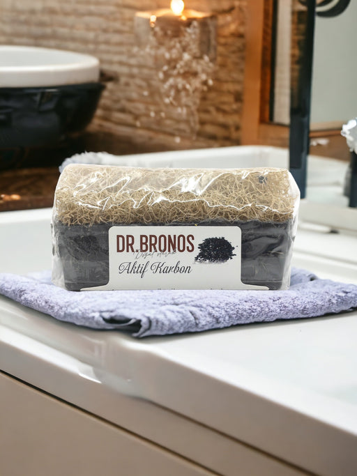 Dr. Bronos | Activated Carbon Soap with Natural Pumpkin Loofah Dr. Bronos Natural Fiber Soap