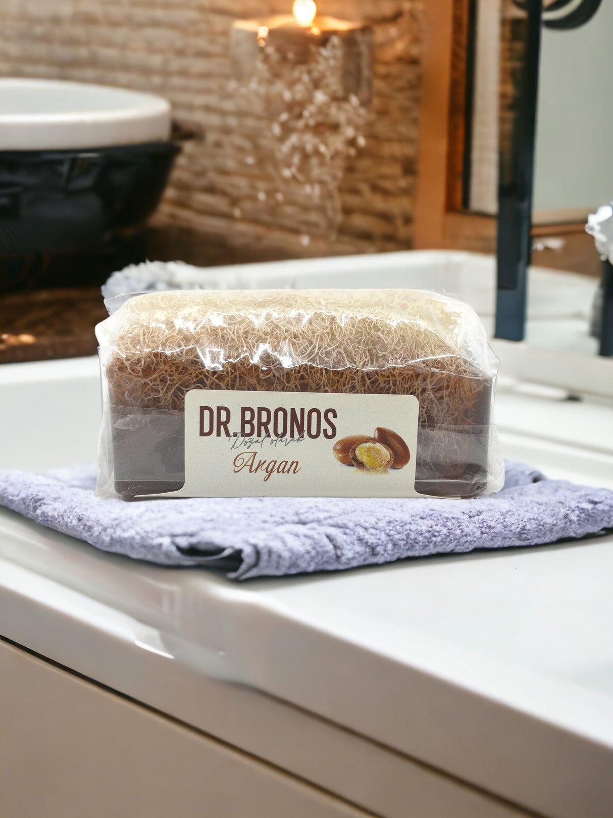 Dr. Bronos | Argan Soap with Natural Pumpkin Loofah