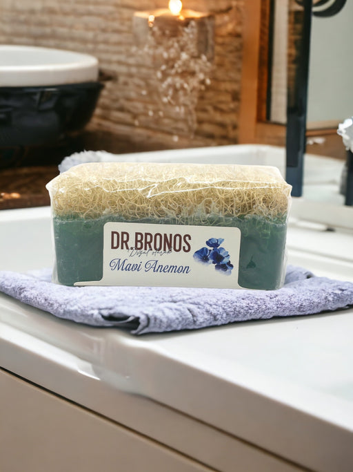 Dr. Bronos | Blue Anemon Soap with Natural Pumpkin Loofah Dr. Bronos Natural Fiber Soap