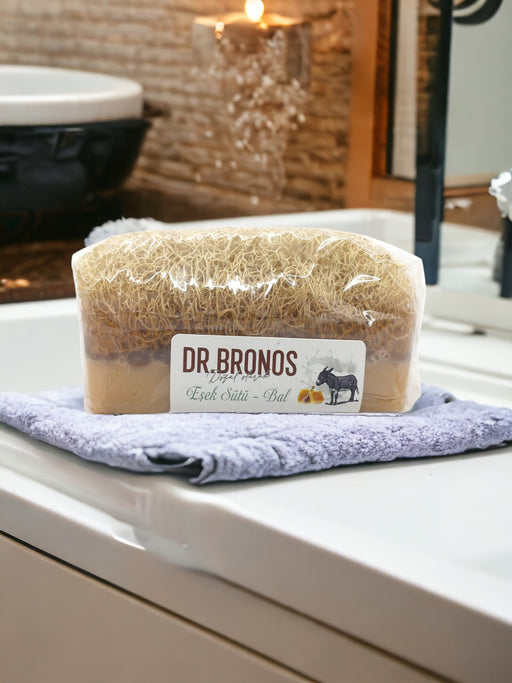 Dr. Bronos | Donkey Milk and Honey Soap with Natural Pumpkin Loofah Dr. Bronos Natural Fiber Soap