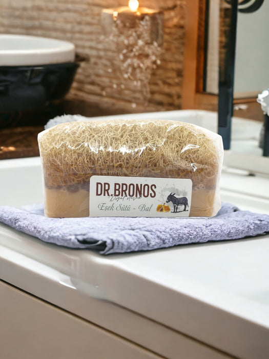 Dr. Bronos | Donkey Milk and Honey Soap with Natural Pumpkin Loofah