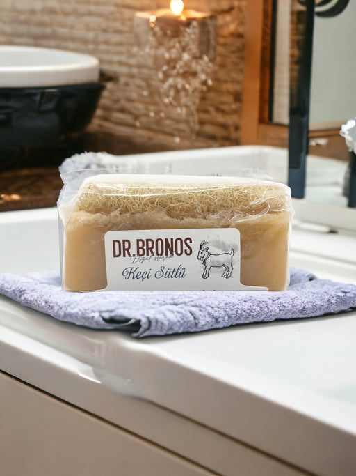 Dr. Bronos | Goat Milk Soap with Natural Pumpkin Loofah Dr. Bronos Natural Fiber Soap