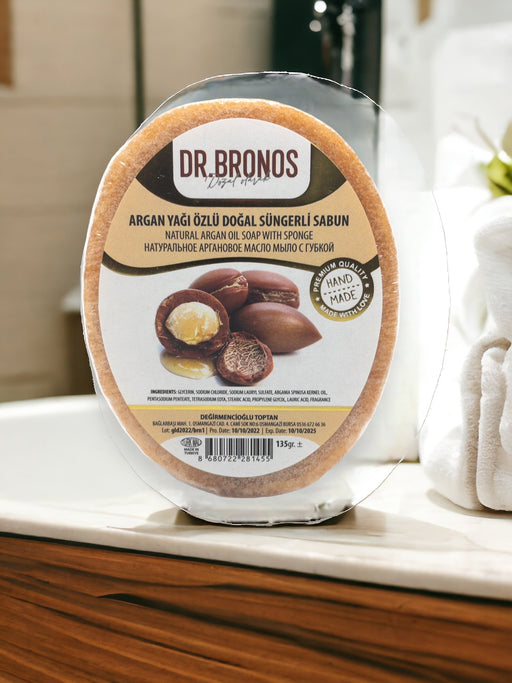 Dr. Bronos | Natural Argan Oil Soap with Sponge Dr. Bronos Sponge Soap