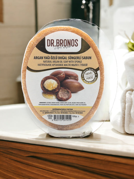 Dr. Bronos | Natural Argan Oil Soap with Sponge