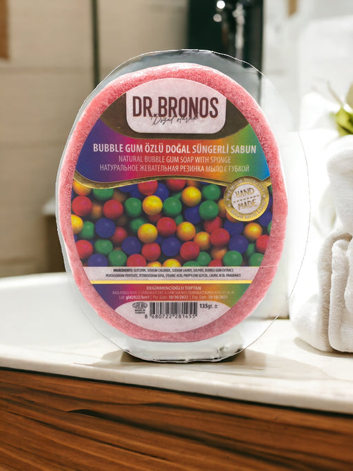 Dr. Bronos | Natural Bubble Gum Soap with Sponge Dr. Bronos Sponge Soap