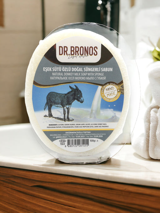 Dr. Bronos | Natural Donkey Milk Soap with Sponge Dr. Bronos Sponge Soap