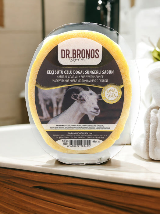 Dr. Bronos | Natural Goat Milk Soap with Sponge