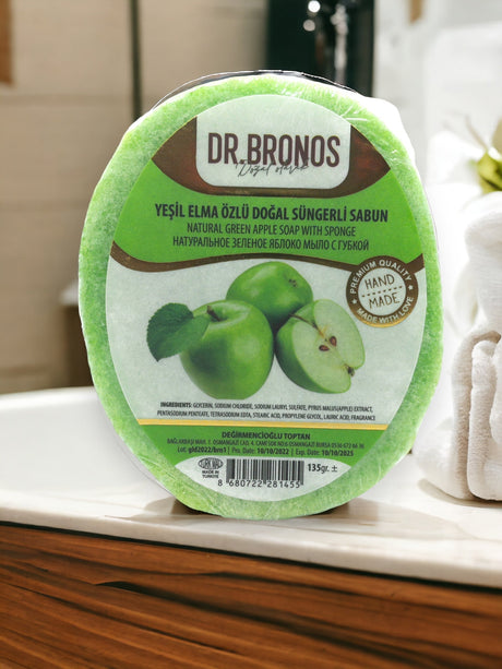 Dr. Bronos | Natural Green Apple Soap with Sponge