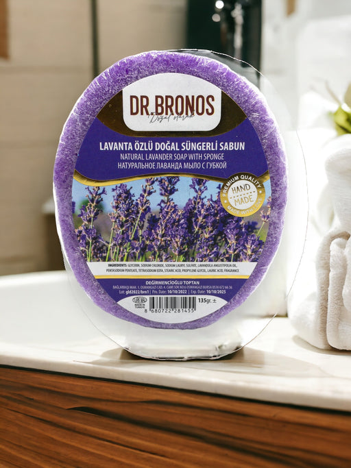 Dr. Bronos | Natural Lavander Soap with Sponge Dr. Bronos Sponge Soap