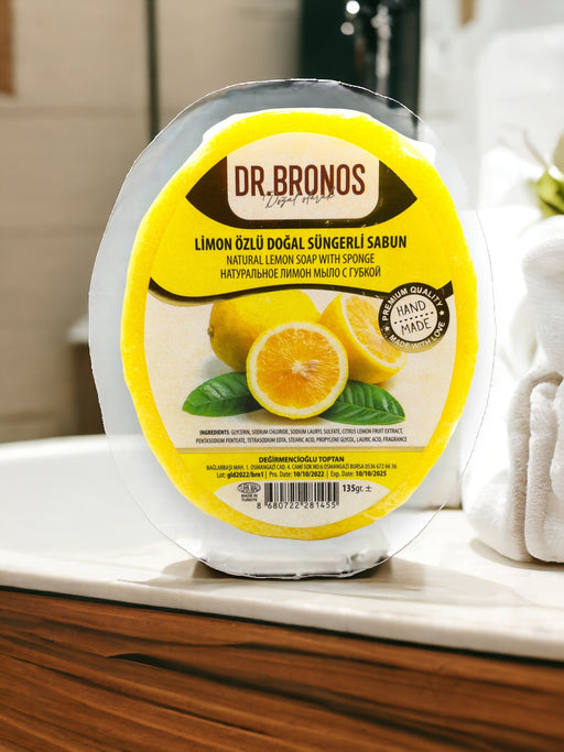 Dr. Bronos | Natural Lemon Soap with Sponge Dr. Bronos Sponge Soap