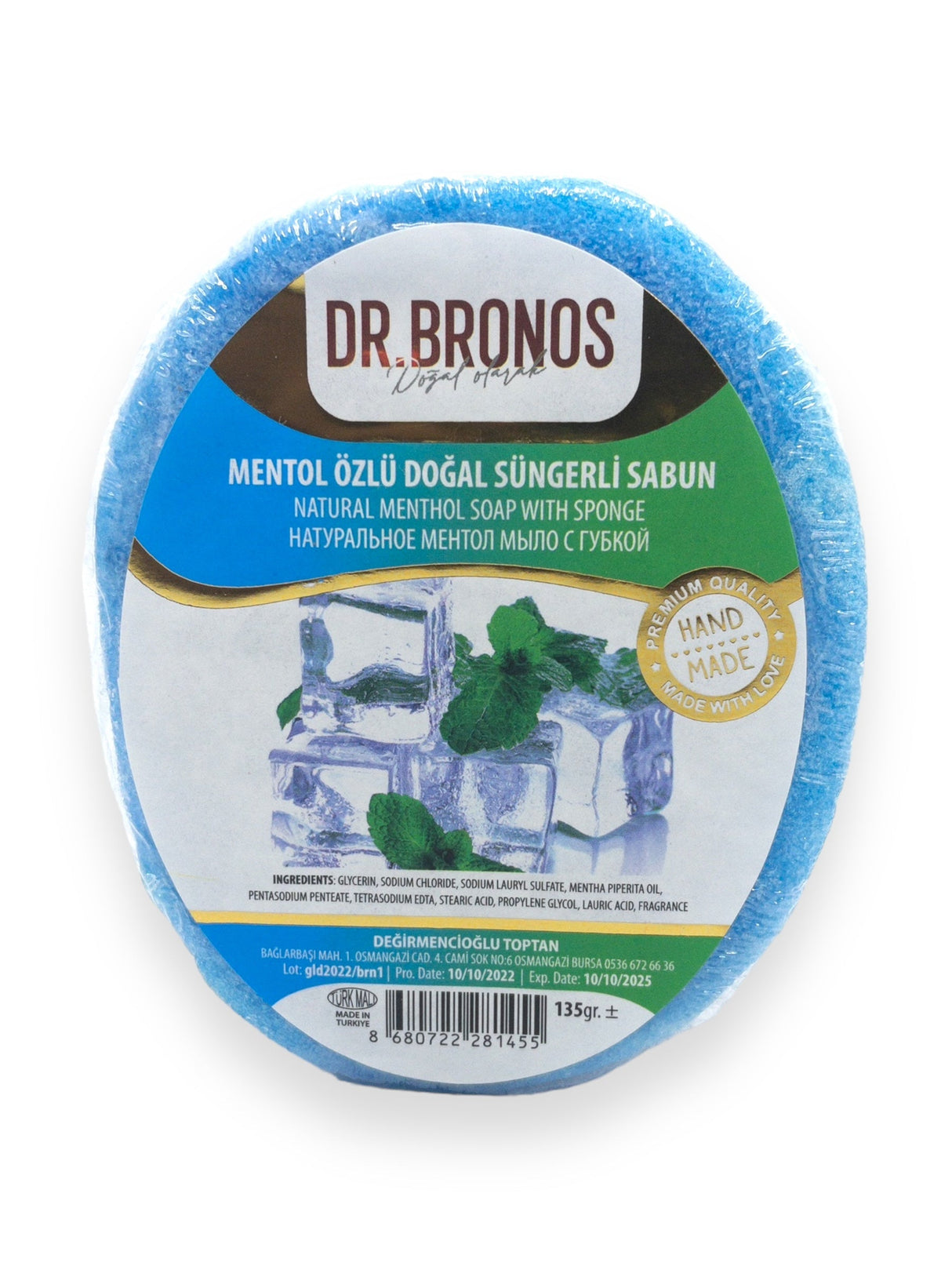 Dr. Bronos | Natural Mentol Soap with Sponge