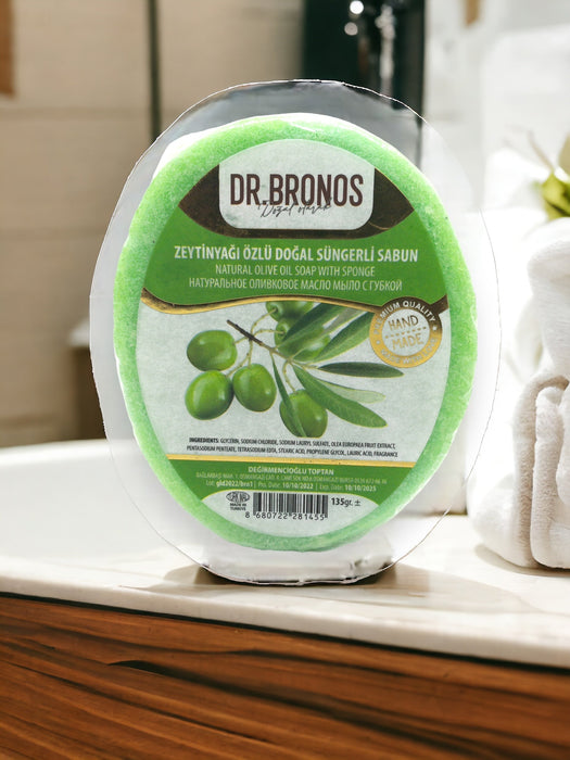 Dr. Bronos | Natural Olive Oil Soap with Sponge
