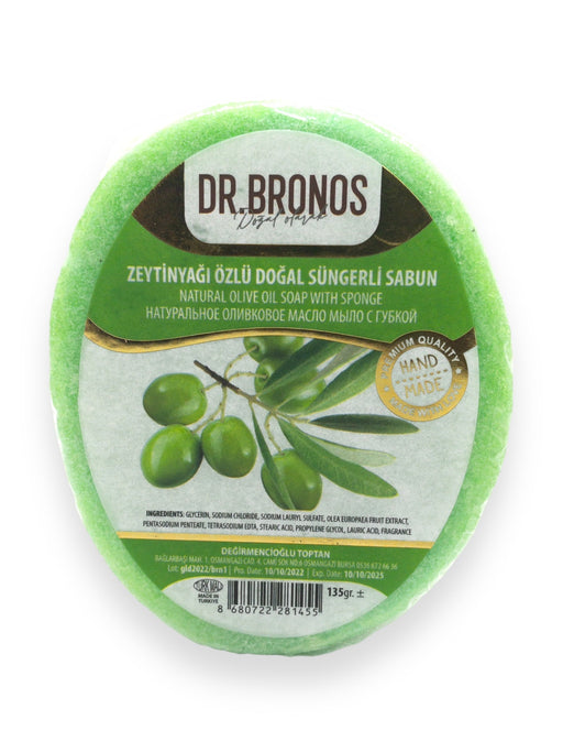 Dr. Bronos | Natural Olive Oil Soap with Sponge Dr. Bronos Sponge Soap