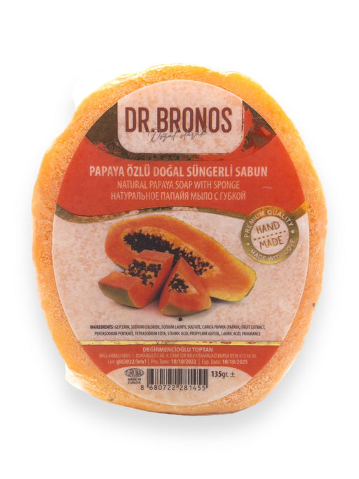 Dr. Bronos | Natural Papaya Soap with Sponge Dr. Bronos Sponge Soap