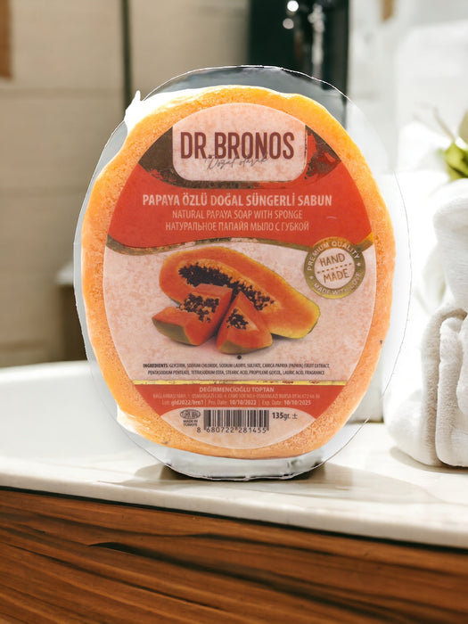 Dr. Bronos | Natural Papaya Soap with Sponge