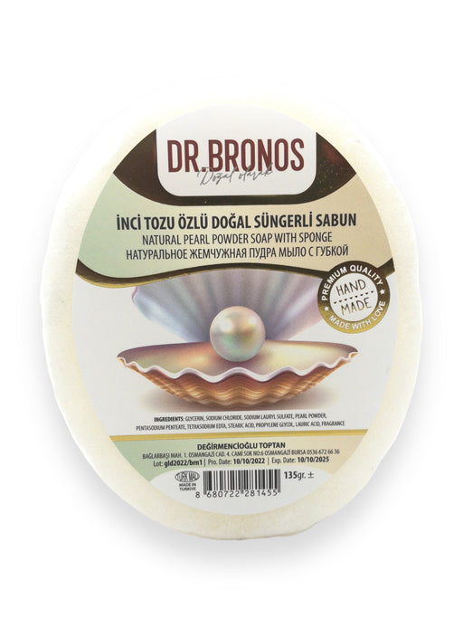 Dr. Bronos | Natural Pearl Powder Soap with Sponge Dr. Bronos Sponge Soap