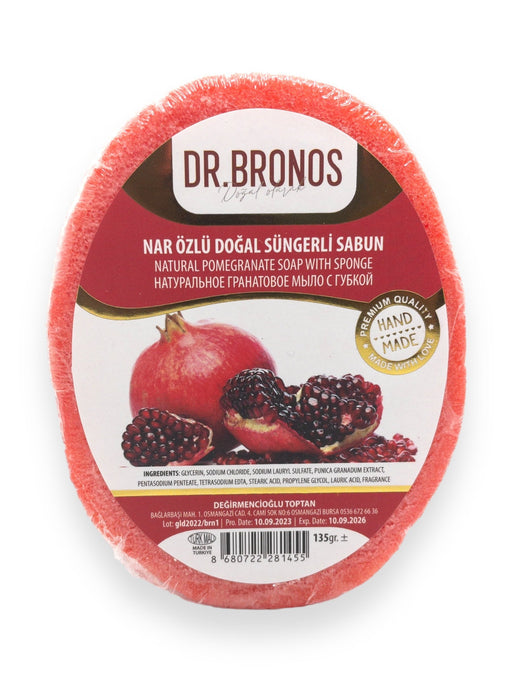 Dr. Bronos | Natural Pomegranate Soap with Sponge Dr. Bronos Sponge Soap